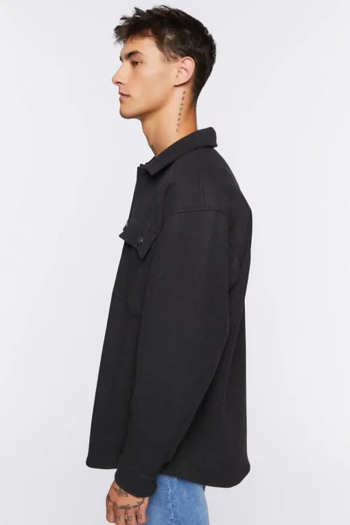 Scoop-Hem Button-Up Jacket