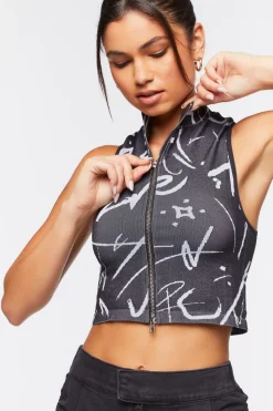 Seamless Abstract Print Crop Top