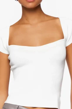 Seamless Cap-Sleeve Sweater Top