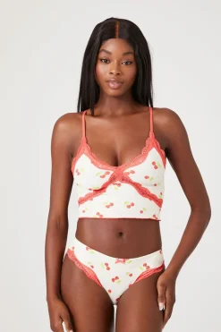 Seamless Cherry Lace-Trim Panties
