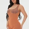 Seamless Contrast-Striped Romper