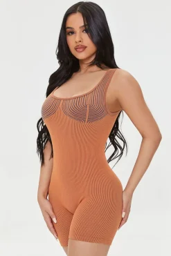 Seamless Contrast-Striped Romper