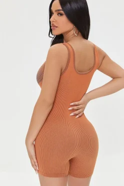 Seamless Contrast-Striped Romper