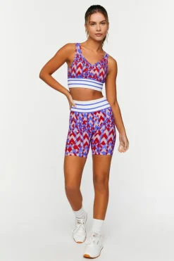 Seamless Geo Print Longline Sports Bra