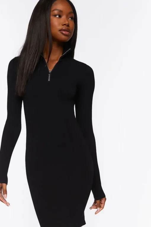 Seamless Half-Zip Mini Dress