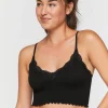 Seamless Lace-Trim Bralette