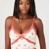 Seamless Lace-Trim Cherry Bralette
