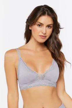 Seamless Lace-Trim Lingerie Bralette