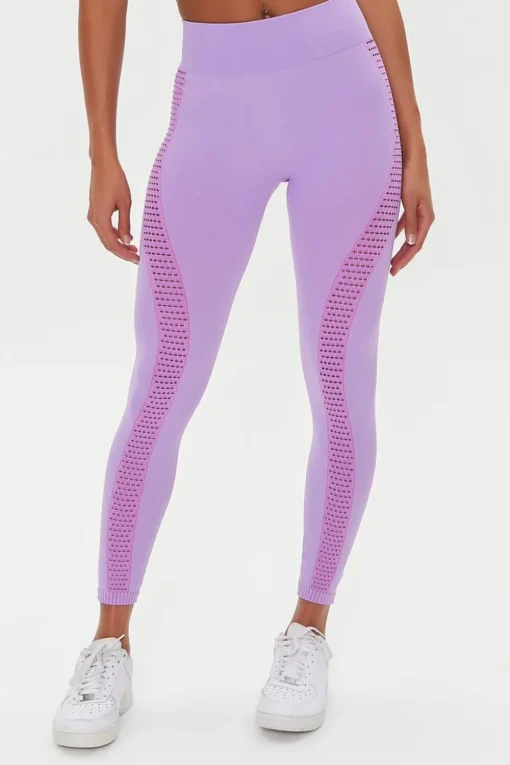 Seamless Mesh-Panel Leggings