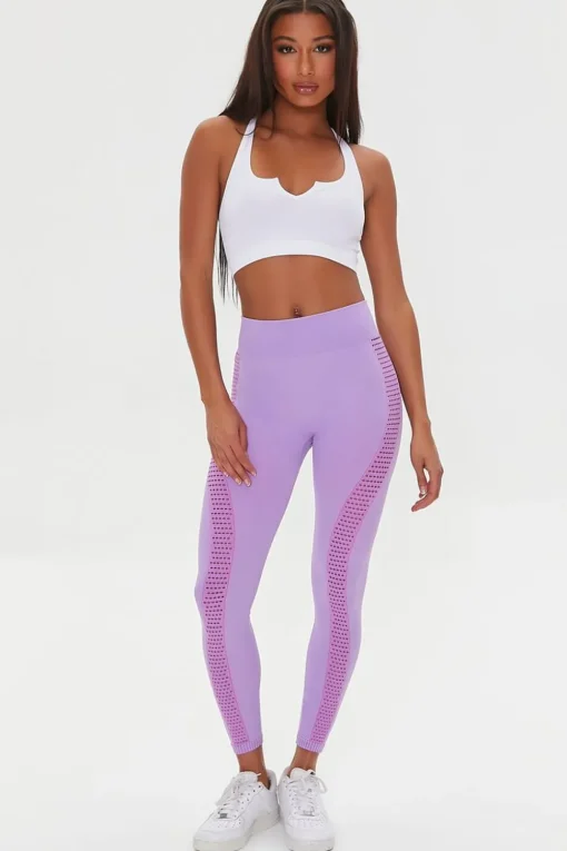 Seamless Mesh-Panel Leggings