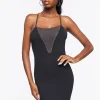 Seamless Mesh-Panel Mini Dress