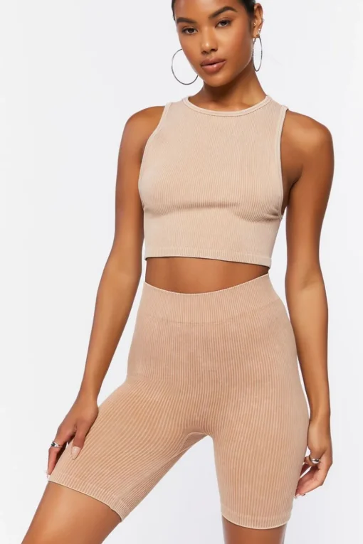 Seamless Ribbed Biker Shorts