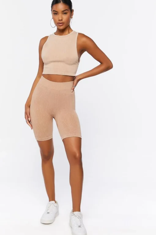 Seamless Ribbed Biker Shorts