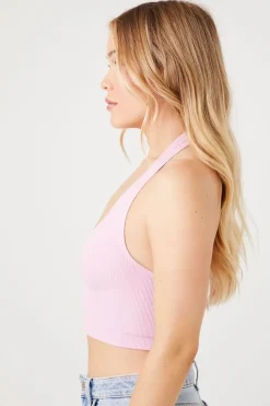 Seamless Ribbed Halter Bralette