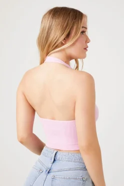 Seamless Ribbed Halter Bralette
