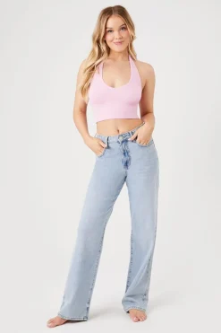 Seamless Ribbed Halter Bralette