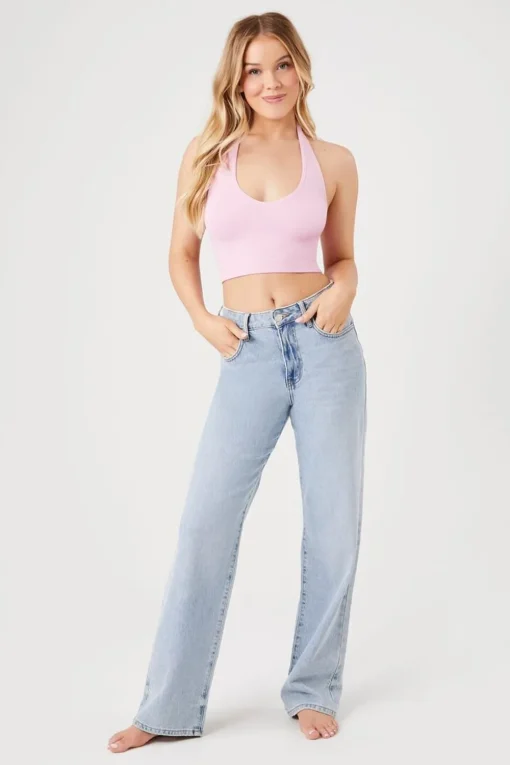 Seamless Ribbed Halter Bralette