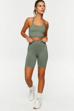 Seamless Ribbed Strappy Sports Bra