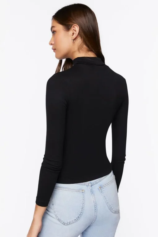 Seamless Ribbed Turtleneck Top