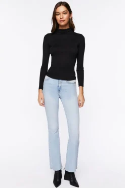 Seamless Ribbed Turtleneck Top