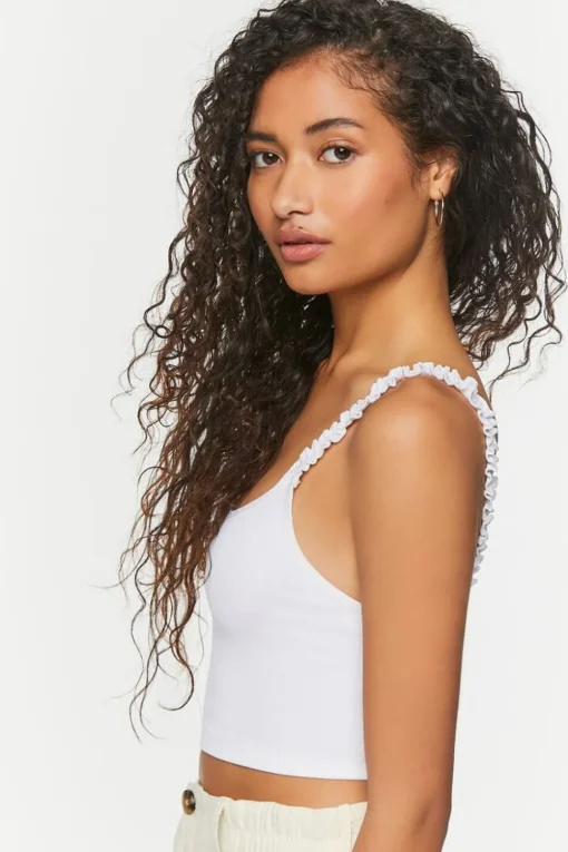 Seamless Ruffled Cropped Tank Top