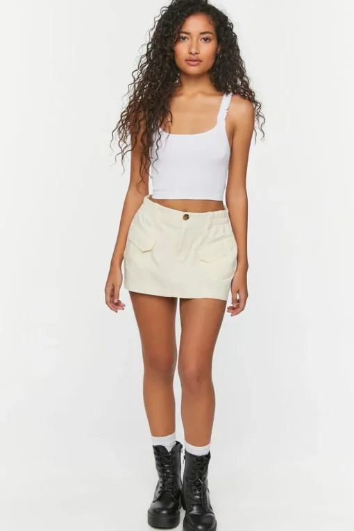 Seamless Ruffled Cropped Tank Top