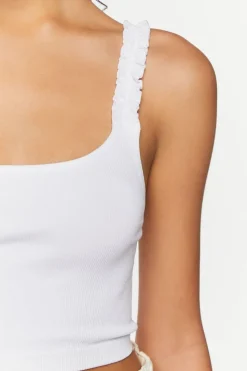 Seamless Ruffled Cropped Tank Top