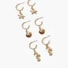 Seashell Charm Hoop Earring Set