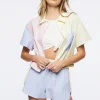 Seersucker Colorblock Striped Shirt