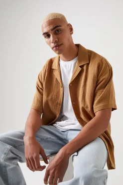 Seersucker Drop-Sleeve Shirt
