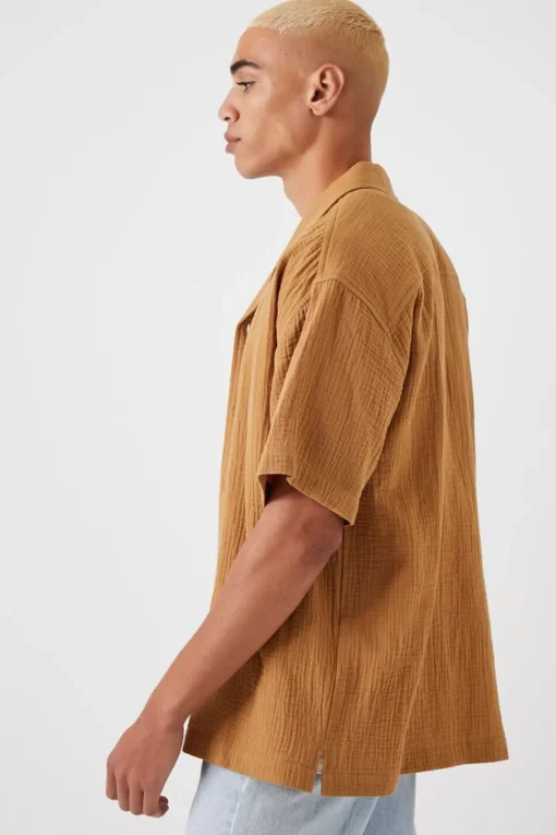 Seersucker Drop-Sleeve Shirt
