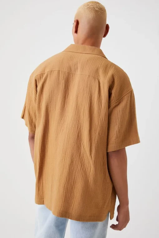 Seersucker Drop-Sleeve Shirt
