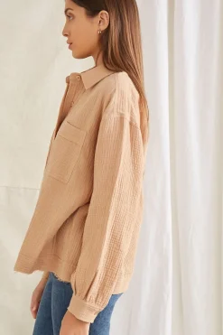 Seersucker Raw-Cut Shirt