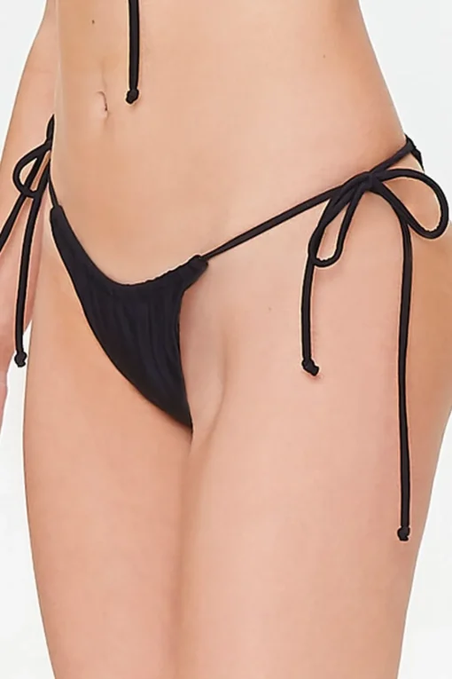 Self-Tie String Bikini Bottoms