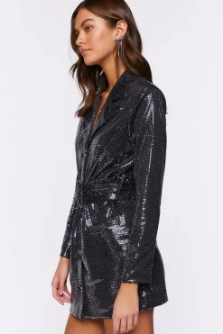 Sequin Belted Blazer Mini Dress