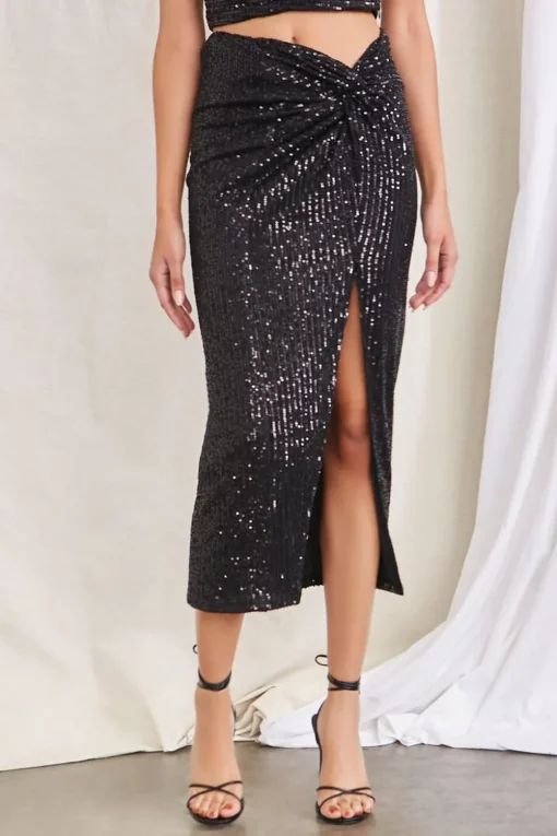 Sequin Cami & Midi Skirt Set