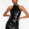 Sequin Halter Mini Dress
