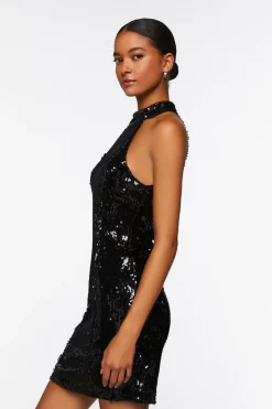 Sequin Halter Mini Dress