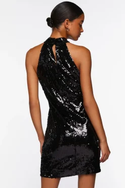 Sequin Halter Mini Dress
