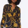 Sheer Baroque Button-Front Shirt