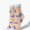 Sheer Butterfly Crew Socks