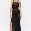 Sheer Crochet Midi Dress