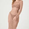 Sheer Crochet Midi Dress