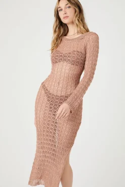 Sheer Crochet Midi Dress