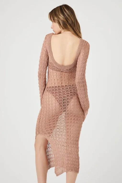 Sheer Crochet Midi Dress