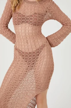 Sheer Crochet Midi Dress