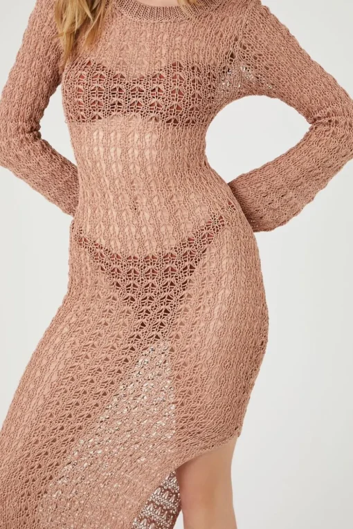 Sheer Crochet Midi Dress