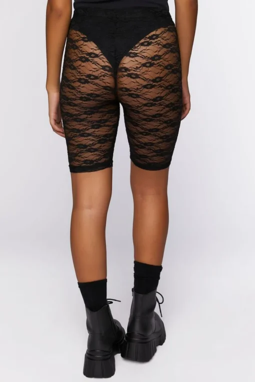 Sheer Lace Biker Shorts