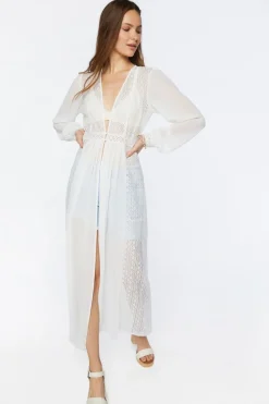 Sheer Lace Duster Jacket
