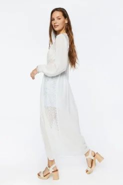 Sheer Lace Duster Jacket